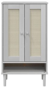 Sapateira SENJA aspeto vime 59,5x35x107cm madeira maciça branco