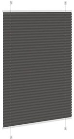 Preto Plissada Cega 85x100 cm Largura Tecido 84,4 cm Poliéster
