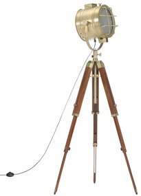 Candeeiro de chão tripé 165 cm madeira de mangueira maciça