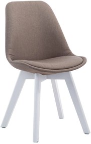 Cadeira de cozinha e sala de jantar Borneo em tecido com estrutura branca 48 x 84 x 55 cm Castanho acinzentado