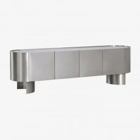 Móvel Tv Em Aço Inoxidável Luena Aço Inoxidável Escovado & ↔︎ 180 Cm - Sklum