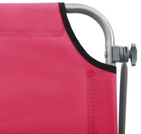 Espreguiçadeira com toldo aço rosa