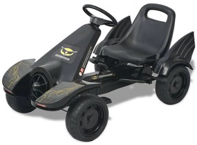 vidaXL Kart a pedais com assento ajustável preto