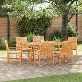 vidaXL Conjunto de Jantar para Jardim de 6 Peças em Madeira Sólida de Acácia