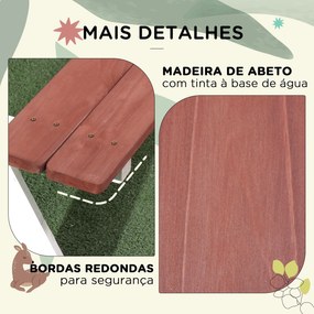 Conjunto de Mesa e 2 Bancos Infantil de Madeira Mesa de Piquenique par