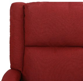 Poltrona elevatória de massagens tecido vermelho tinto