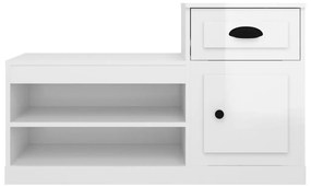 Sapateira 100x42x60 cm derivados de madeira branco brilhante