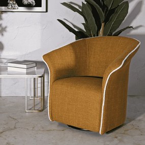 POLTRONA GIRATÓRIA 83,5x66x80 CM (ALTURA DO ASSENTO: CM 42) MOSTARDA