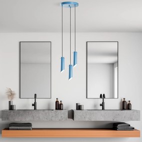 Candeeiro de Teto Kesik – Azul Claro – Diâmetro 40 cm