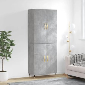 vidaXL Armário alto 69,5x34x180 cm derivados de madeira cinza cimento