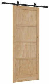 Porta Deslizante com Conjunto de Ferragem 'ORKDAL'Madeira Maciça de Pi