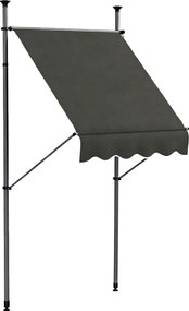 Outsunny Toldo retrátil autoportante manual 1,5L x 1,2l x 2,1-3H m inclinação ajustável metal alumínio poliéster cinza escuro | Aosom Portugal