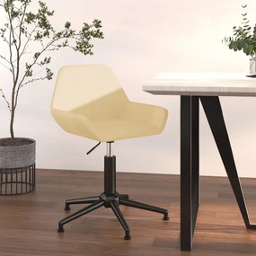 vidaXL Cadeira de escritório giratória veludo cor creme