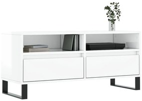 Móvel p/ TV 100x34,5x44,5 cm derivados madeira branco brilhante