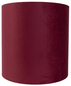 Abajur de Veludo Vermelho 40/40/40 com Interior Dourado