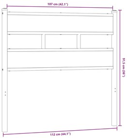 Cabeceira de cama 107cm derivados madeira/ferro carvalho sonoma