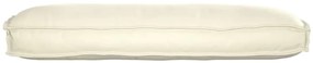 Almofada de Palete para Assento e Costas Creme 120 x 50 x 12 cm Tecido