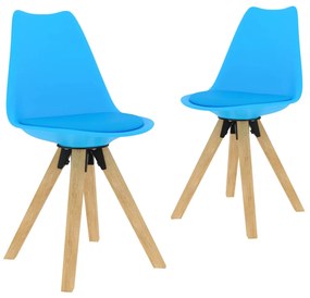 Cadeiras de jantar 2 pcs azul