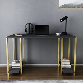 Secretária Academy – Dourado e Antracite – 125,2 cm x 60 cm x 73,8 cm