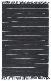 vidaXL Tapete chindi tecido à mão algodão 80x160 cm antracite