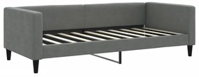 Sofá-cama com gavetão 90x190 cm tecido cinzento-escuro