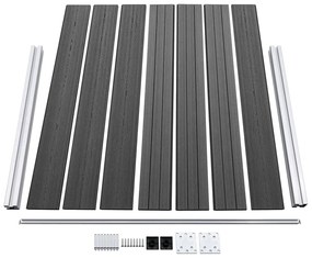 Conjunto painel de cerca 353x146 cm WPC preto