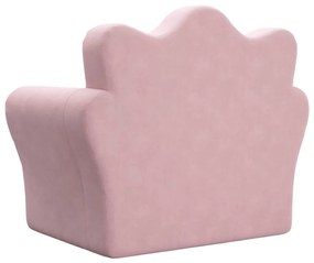 Sofá-cama infantil de pelúcia rosa