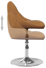 Cadeiras de jantar giratórias 2 pcs veludo castanho