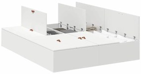 Cama de Armazenamento Branca 140x200 cm