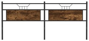 Cabeceira de cama 193 cm derivados madeira/aço carvalho fumado