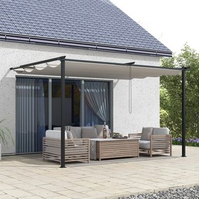 Pérgola de Parede com Toldo Retrátil – Modelo Coimbra – 3,9x2,9 m – Es