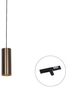 Candeeiro Pendente de Design Bronze Escuro Incl. Adaptador de Calha Monofásico - Slimline Tubo