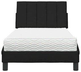 Cama com colchão 90x190 cm tecido preto