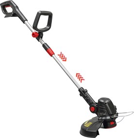 Outsunny Aparador de Relva a Bateria 2-em-1 Cortador com 30 cm de Largura de Corte Punho Ajustável Cabeça de Motor Reclinável para Jardim Quintal Prata | Aosom Portugal