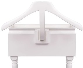 Suporte para roupas com armário em madeira, branco
