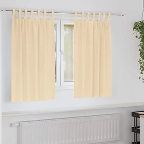 vidaXL Cortinas com cortinas 2 pcs Creme Poliéster