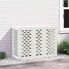 vidaXL Capa de Ar Condicionado Branco 110 x 50 x 80 cm Aço