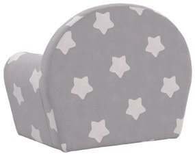 Sofá-cama infantil c/ estrelas pelúcia macia cinzento-claro