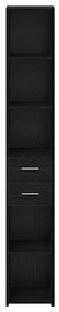 Highboard Preto Carvalho 30x42,5x185 cm Madeira de engenharia