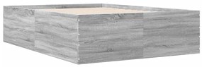 Estrutura cama 140x190 cm derivados de madeira cinzento sonoma