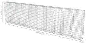 Muro gabião com tampas aço galvanizado 600x30x150 cm