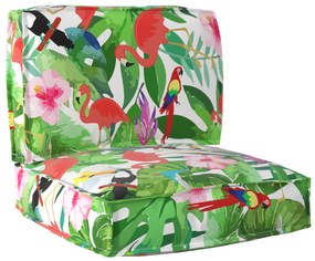 vidaXL Conjunto de Almofadas para Palete Floral 2 pcs Selva Tropical