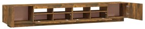 Conjunto móveis de TV 3pcs c/ LEDs madeira carvalho fumado