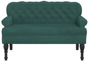 Banco com encosto 119,5x64,5x75 cm veludo verde-escuro