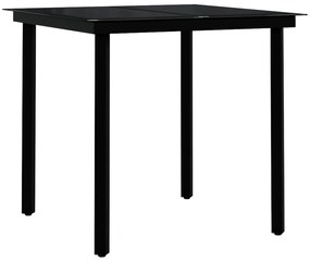 3 pcs conjunto de jantar para jardim cinzento e preto
