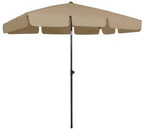 Guarda-sol de praia 200x125 cm cinzento-acastanhado