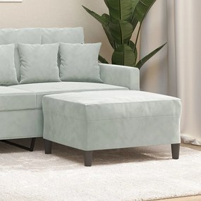 vidaXL Apoio de pés 70x55x41 cm veludo cinzento-claro