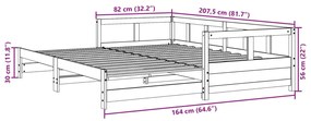 Sofá-cama sem colchão 80x200 cm madeira de pinho maciça