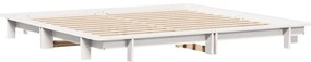 Cama sem colchão 160x200 cm madeira de pinho maciça branco
