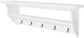 Suporte p/ casacos bengaleiro, estilo barroco MDF branco
